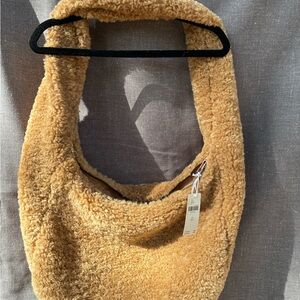 Anthropologie Tan Sherpa Shoulder Bag